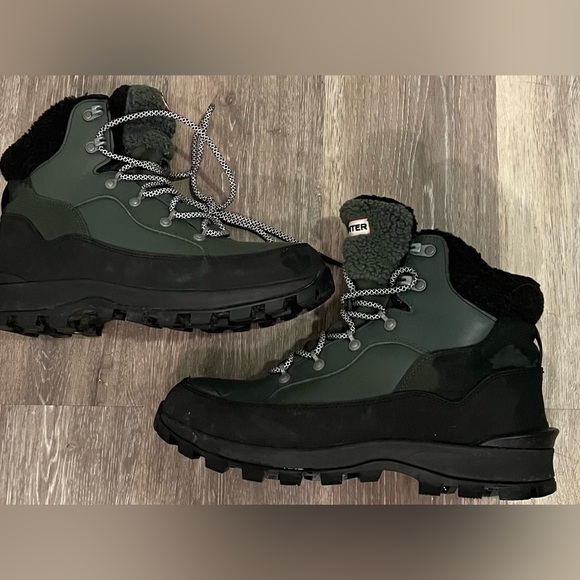 Hunter Shoes - HUNTER SIZE 10 WOMEN'S EXPLORER MID LACE LEATHER GREEN BOOTS WATERPROOF